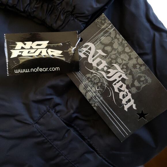 NO FEAR Music Tour windbreaker black hooded snap front jacket Size Large NEW - Picture 4 of 6